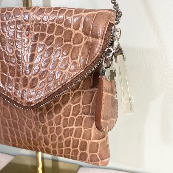 Henri Bendel Leather Crocodileskin Bag Brown - Picture 9 of 9